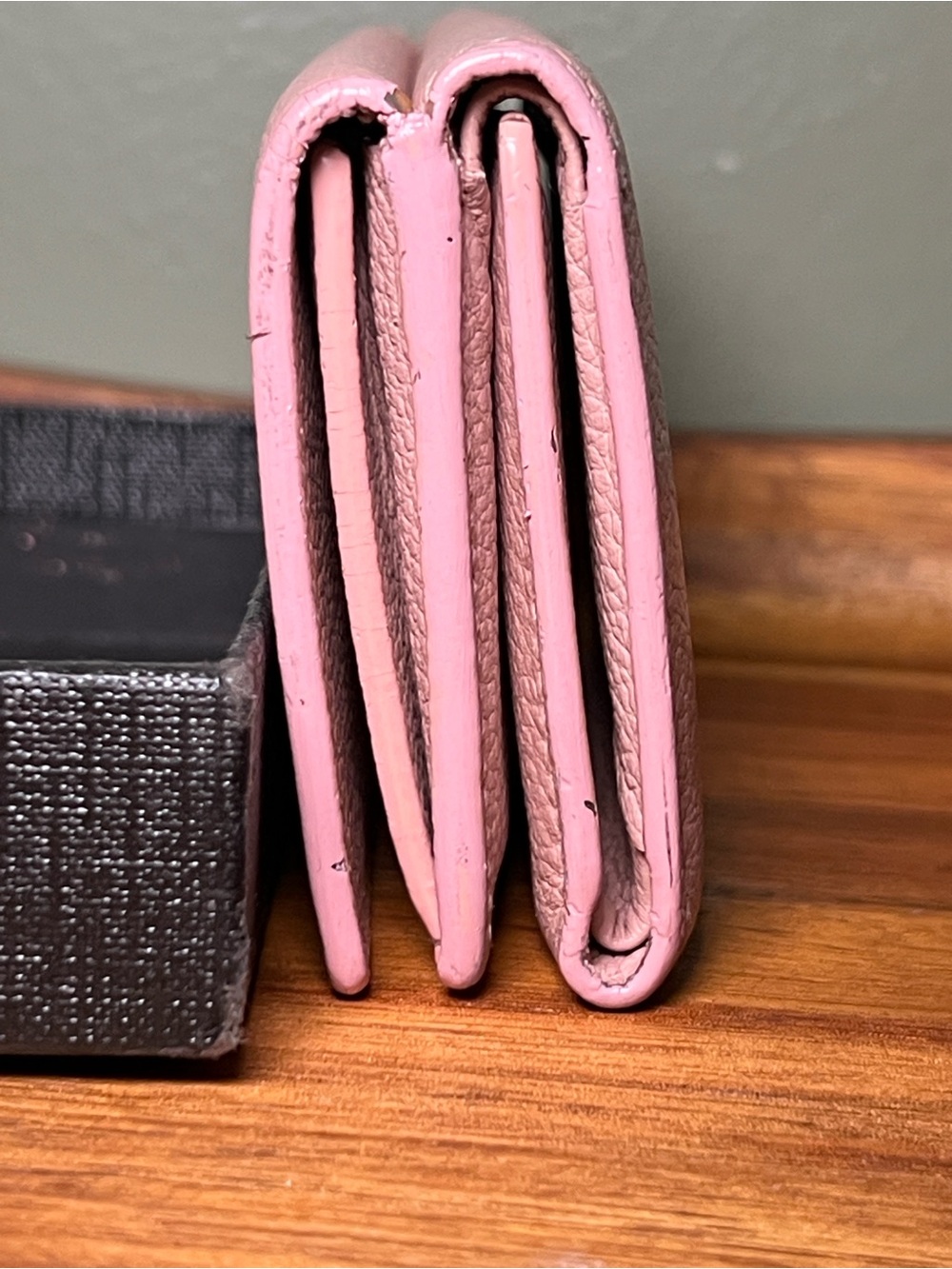 Saint Laurent Pink Pebbled Leather Tri-Fold Wallet with Box - Picture 6 of 14